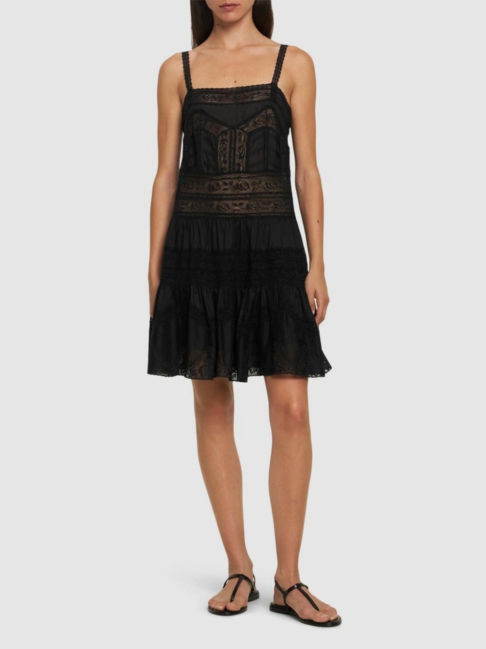 Zimmermann Halliday Lace Trim Short Dress US 8 AU 2 Black NWT